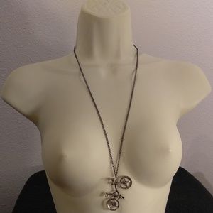 Gold Bicycle Necklace